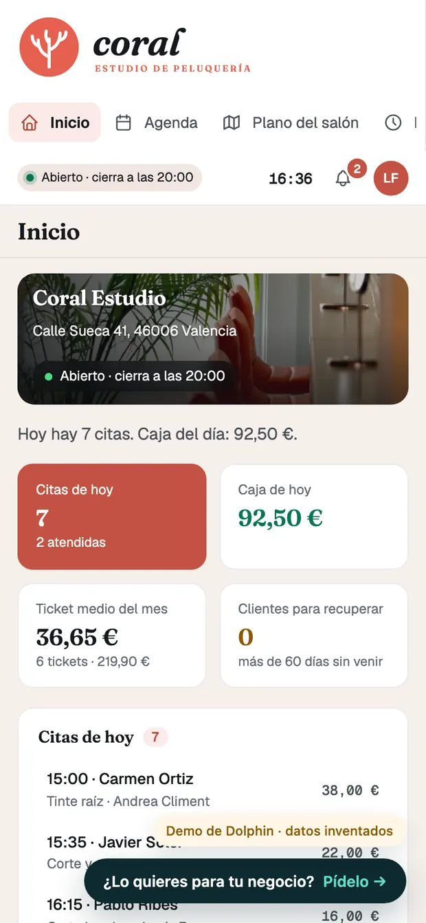 Demo de software para peluquerías en el móvil